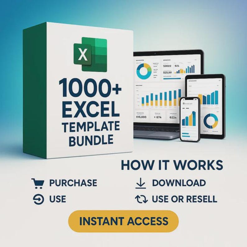 1,000 Excel Templates Bundle