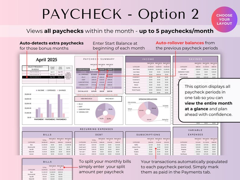 Biweekly Paycheck Budget Spreadsheet