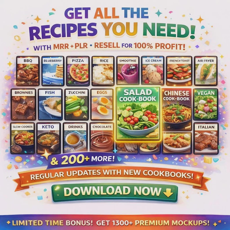 80,000 PLR MRR Digital Cookbook Bundle