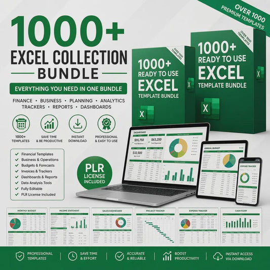 1,000 Excel Templates Bundle