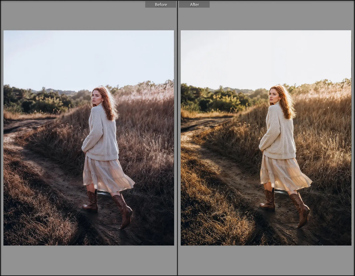 Outdoor Lightroom presets before and after example 1