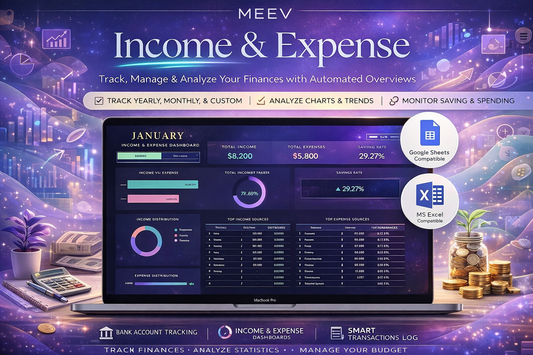 Income & Expense Tracker Spreadsheet – Personal Finance Tracker & Financial Planner (Google Sheets & Excel Template)