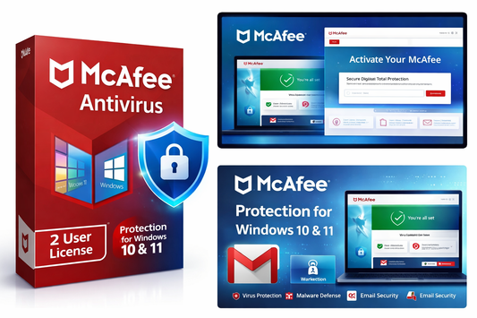 Buy McAfee Antivirus 2 User License for Windows 10 & 11 