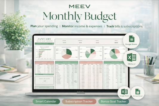 Monthly Budget Template Excel & Google Sheets – Bill Tracker, Bill Payment Calendar & Personal Finance Budget Spreadsheet