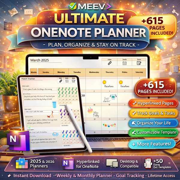 OneNote Digital Planner 2025–2026 Hyperlinked – MEEV