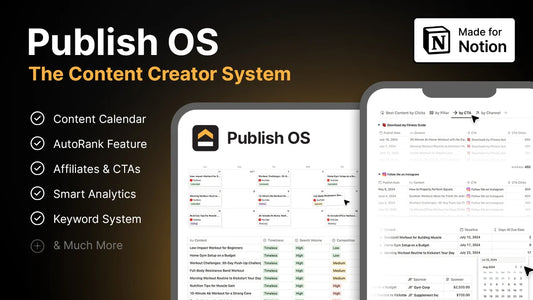 Publish OS – Notion Content Creator Template | Plan, Create & Grow