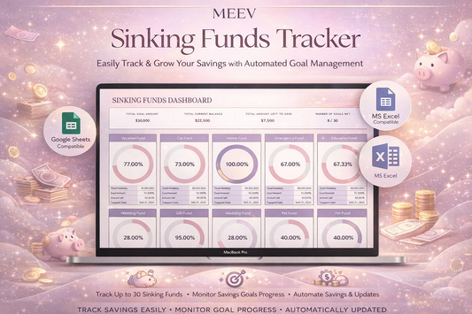 Sinking Funds Tracker Spreadsheet – Google Sheets & Excel Savings Template for Budgeting, Vacation, Christmas & Expense Planning