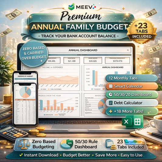 Google Sheets family budget template with financial dashboard