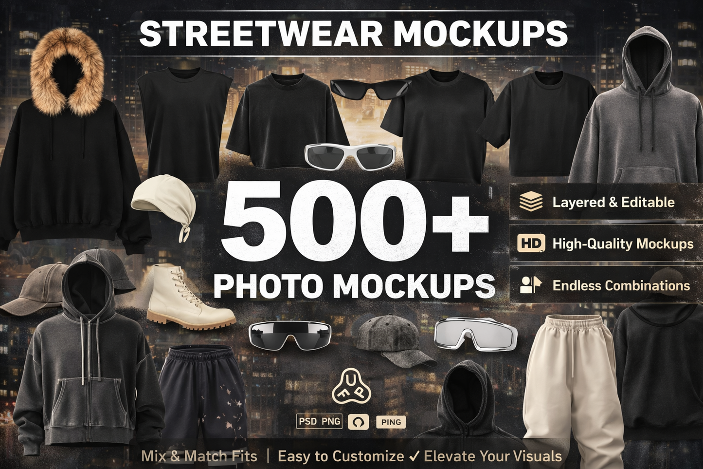 FUPstudio Streetwear Bundle – 500+ High-Resolution Streetwear Photo Mockups (Hoodies, T-Shirts, Sweatshirts, Sweatpants & Accessories)