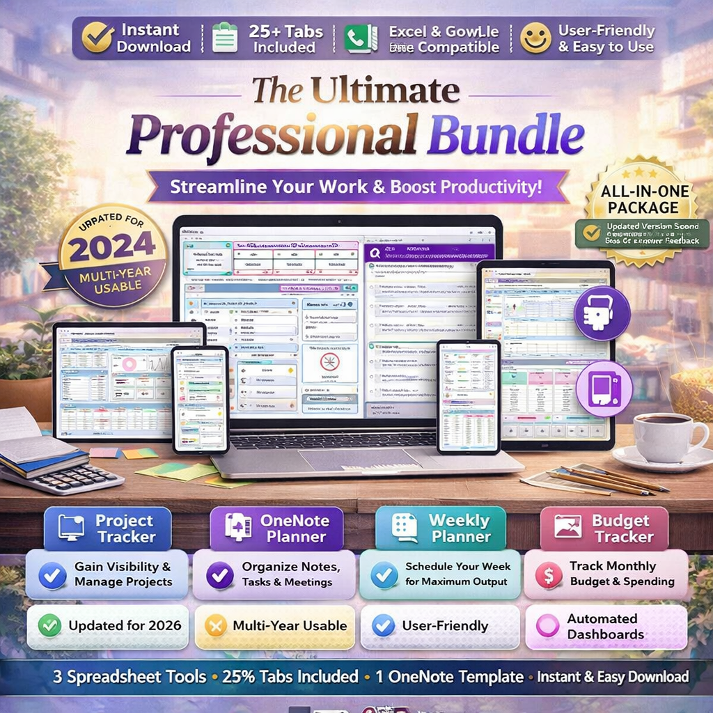 Digital life planner with monthly and weekly bundle