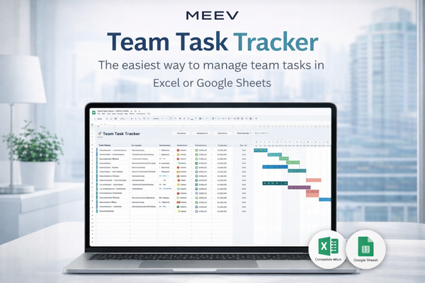 Team Task Tracker for Excel & Google Sheets – Color-Coded Team Task Management Spreadsheet with Gantt & Calendar View
