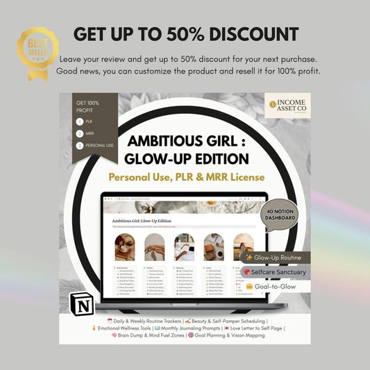 Ultimate Girl Planner Notion Template dashboard in dark mode