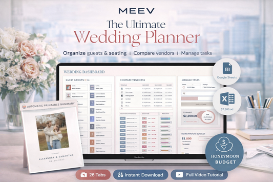 Ultimate Wedding Planner Spreadsheet – Wedding Budget Planner, Guest List & Seating Chart Template (Google Sheets & Excel)