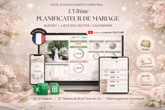 Ultimate Wedding Planner Spreadsheet for Google Sheets & Excel – All-in-One Wedding Budget, Guest List & Planning Dashboard (Instant Download)